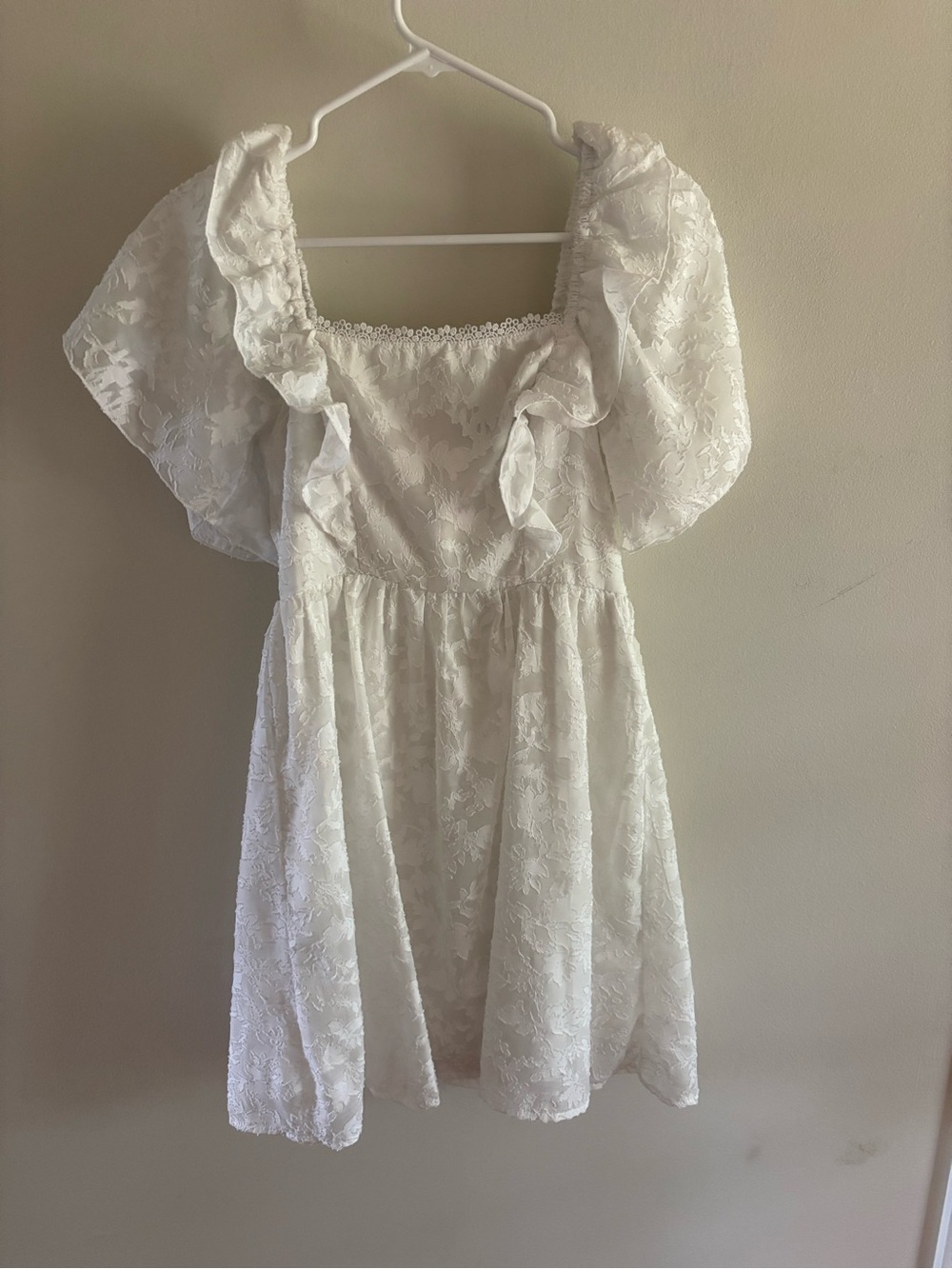 Etro White Lace Trim Mini Dress